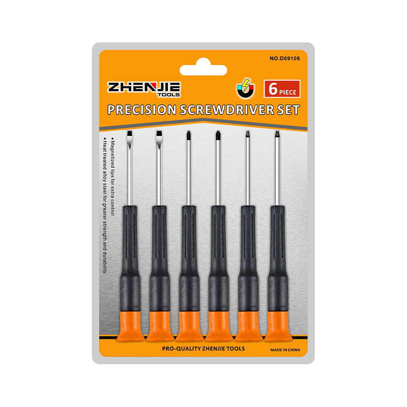 6db fogantyú Ergonomikus kialakítású, hornyolt Phillips Torx CRV precíziós csavarhúzó készlet